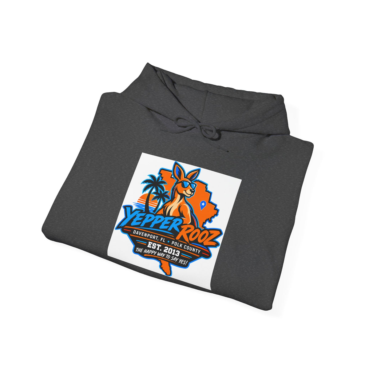 Yeppers Rooz Florida Map Hoodie – Retro Palm Tree & Fox Design