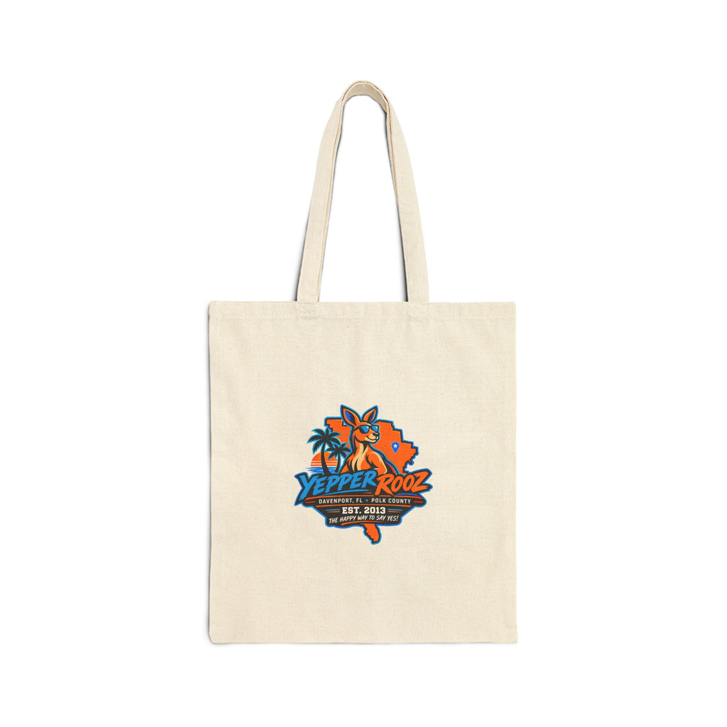 Vintage Beach Logo Canvas Tote — 'Yepper Rooz' Palm Tree Design