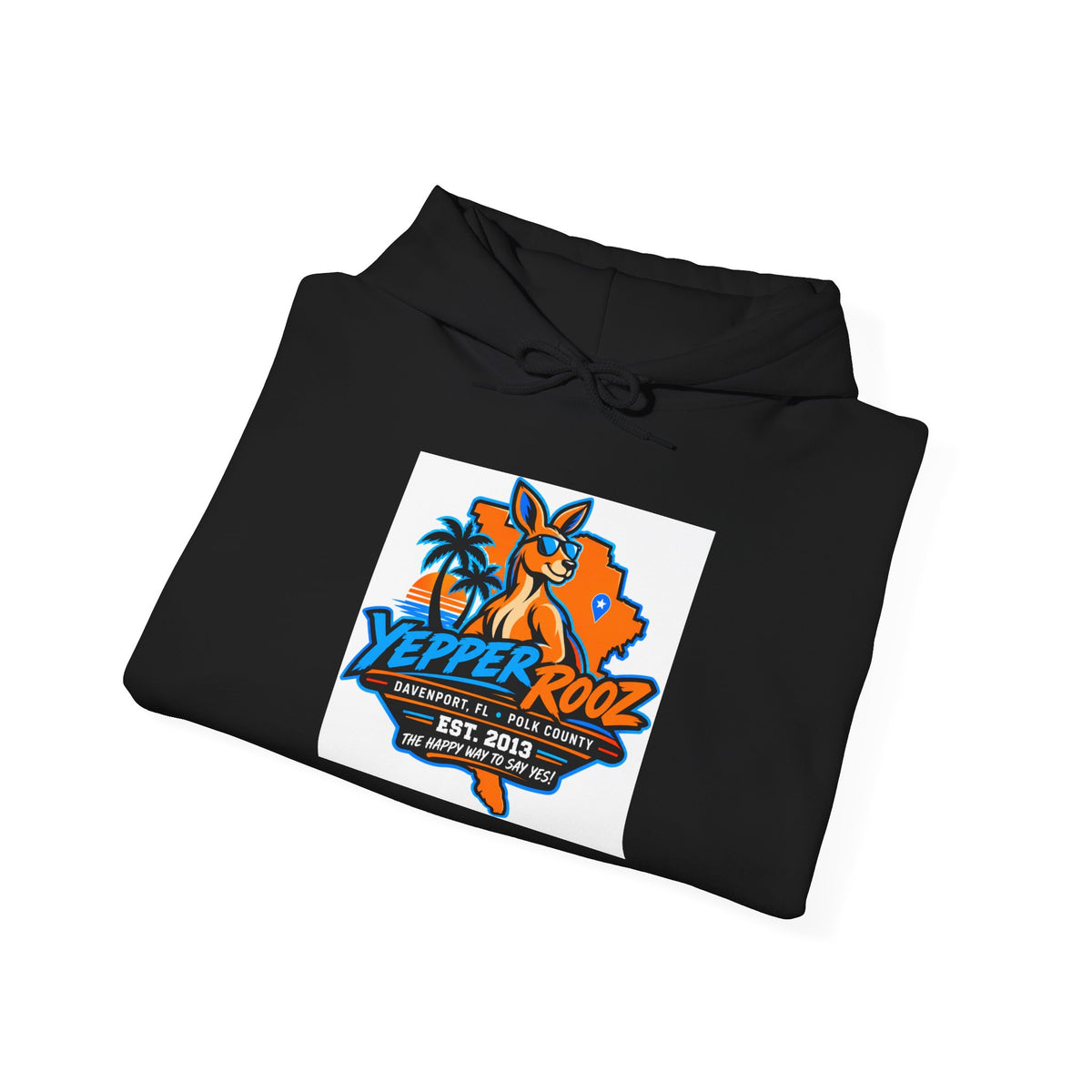 Yeppers Rooz Florida Map Hoodie – Retro Palm Tree & Fox Design