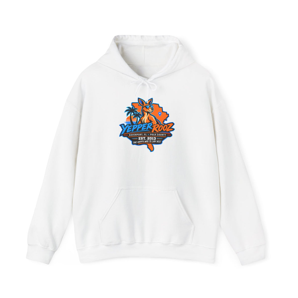 Yeppers Rooz Florida Map Hoodie – Retro Palm Tree & Fox Design