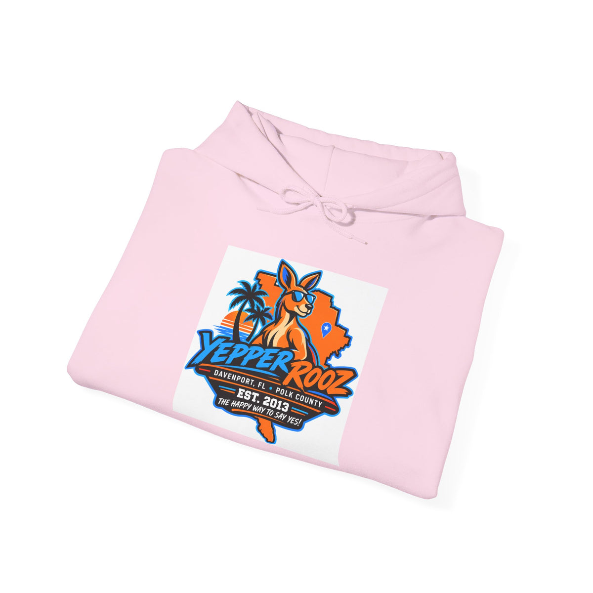 Yeppers Rooz Florida Map Hoodie – Retro Palm Tree & Fox Design