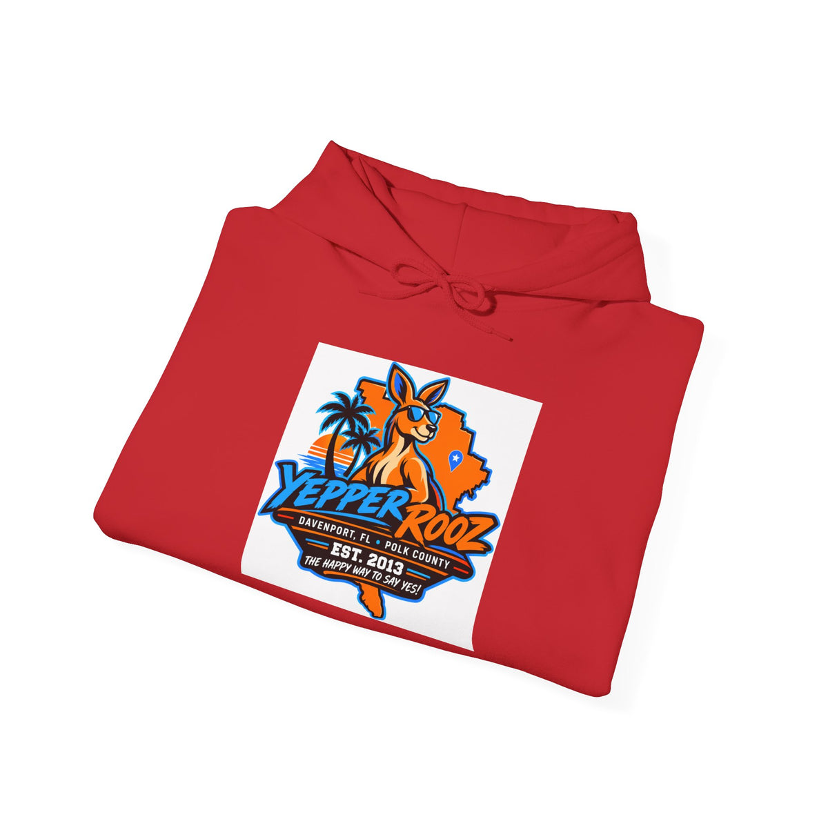 Yeppers Rooz Florida Map Hoodie – Retro Palm Tree & Fox Design
