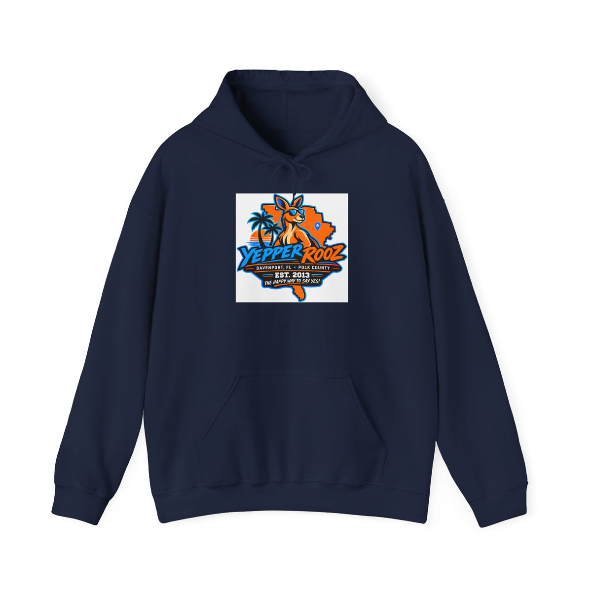 Yeppers Rooz Florida Map Hoodie – Retro Palm Tree & Fox Design