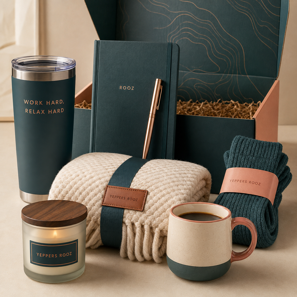 Work Hard, Relax Hard 7-Piece Gift Bundle | Yepper Rooz